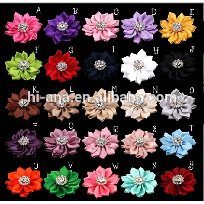New explosion - paragraph multi - angle plus diamond ribbons flowers baby handmade cloth flowers hair accessories 25