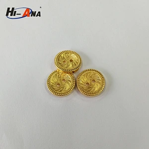 Golden color plastic flat button