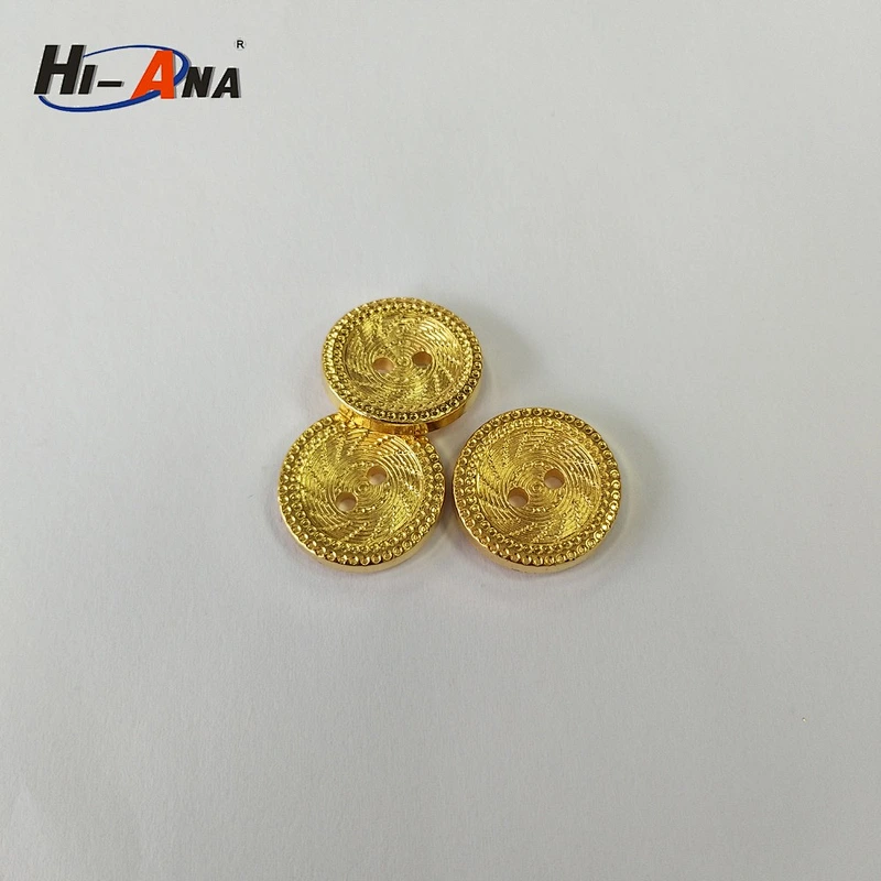 Golden color plastic flat button