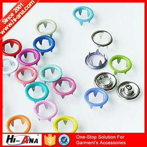 hi-ana button3 Over 20 years experience Multicolor no sew snap button