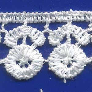 White Embroided Lace with Chemcal Lace