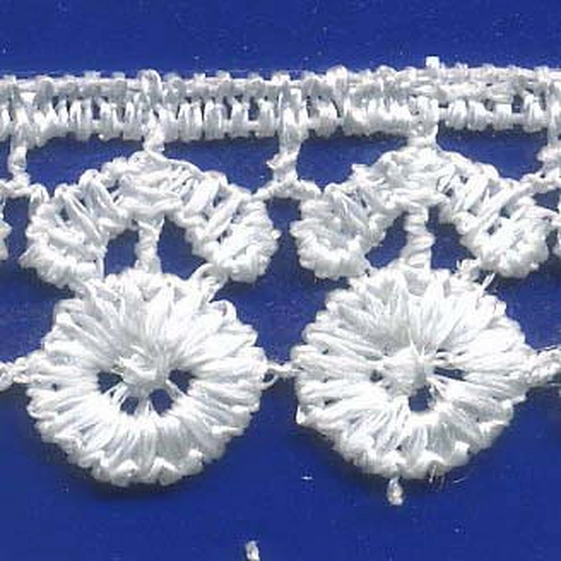 White Embroided Lace with Chemcal Lace