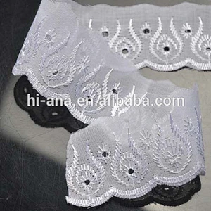 SEDEX Factory white lace trim wholesale,embroidery lace material,african cord lace trimming