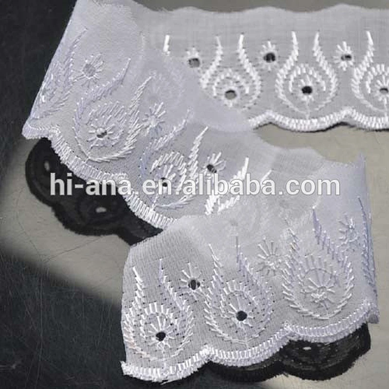 SEDEX Factory white lace trim wholesale,embroidery lace material,african cord lace trimming