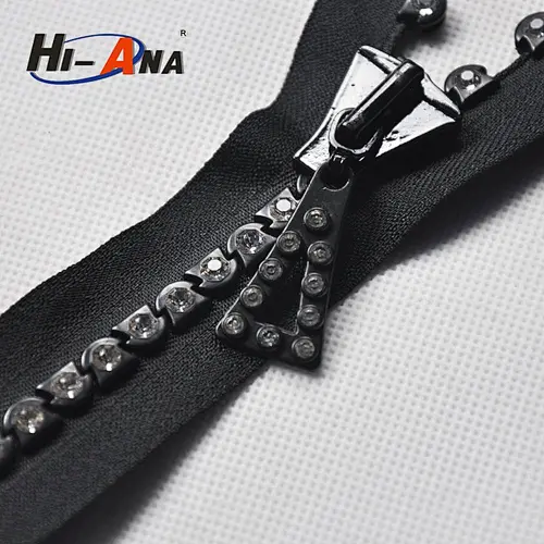 hi-ana zipper1 Advanced equipment Different rhinestone zipper