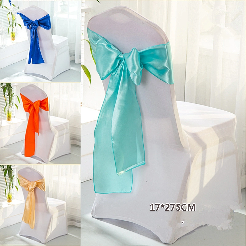 Cheap Satin Pre Tied Rose Gold Chair Sashes Wedding