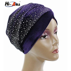 New Design Long Velvet Head Wrap Women Turban Hijab Headscarf