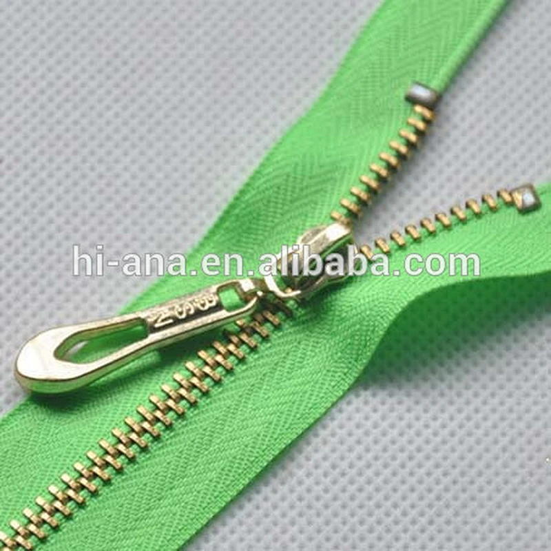 Metal Brass Zipper O/E Golden Teeth