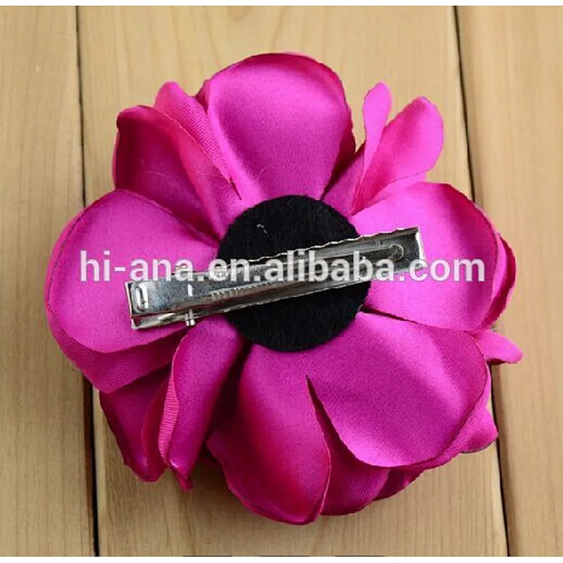 The new children's first flower 9CM solid color baked flowers with 5.5CM hairpin girl headdress 26 ribbon clip