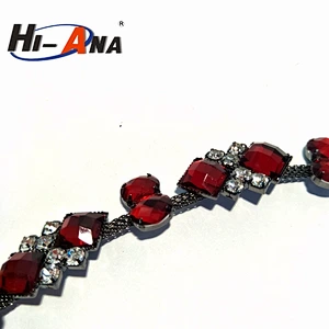 Cheap price china team Custom Gift 24 row crystal rhinestone chain trimming