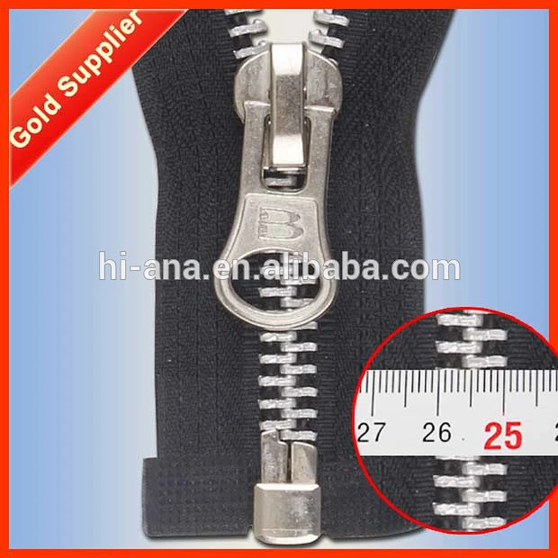 Large Metal Zipper with Aluminium teeth
