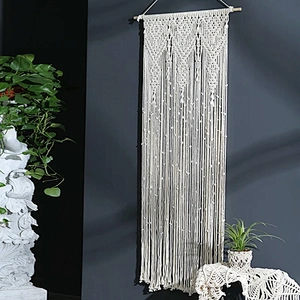 HI-ANA Pure Cotton Thread Made Wall Hanging Macrame Curtains