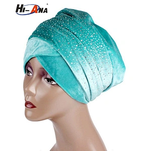 New Design Long Velvet Head Wrap Women Turban Hijab Headscarf