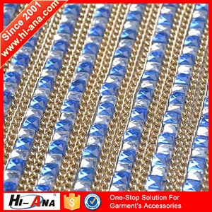 hi-ana trim1 One to one order Fashion decorative rhinestone fabric trim