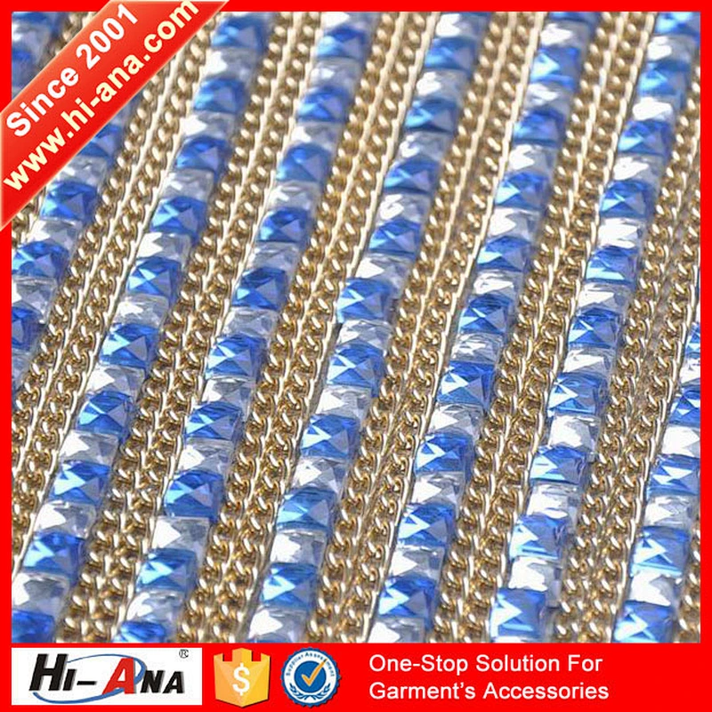 hi-ana trim1 One to one order Fashion decorative rhinestone fabric trim