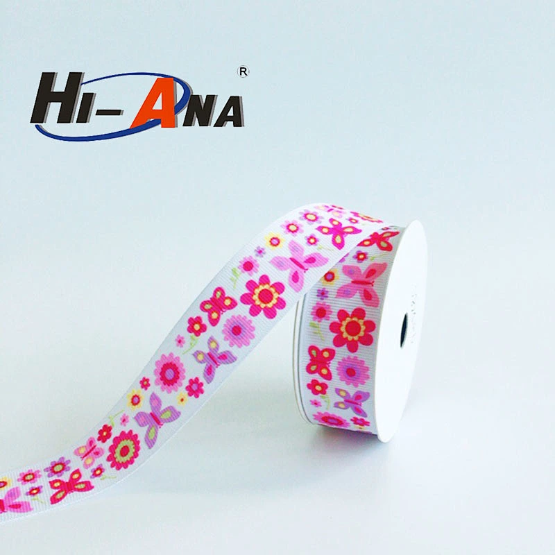 hi-ana ribbon2 Accept OEM new products team Cheaper character printed grosgrain ribbon