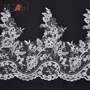 hi-ana lace3 Global brands 10 year Cheap color african lace embroidery fabric for wedding dress