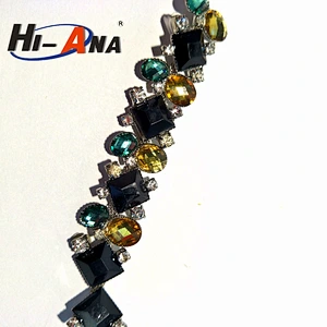 hi-ana rhinestone3 15 years factory experience multi color fancy rhinestone chain trimming