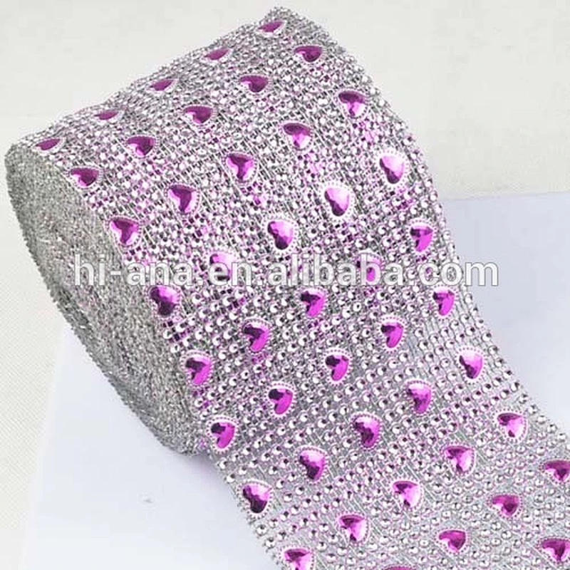 24 rows rhinestone mesh trimming
