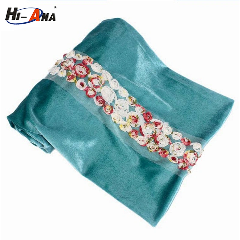 Hi-Ana Velvet Turban Long Head Wraps Women Luxury Hijab Headscarf Head Scarf with Flower