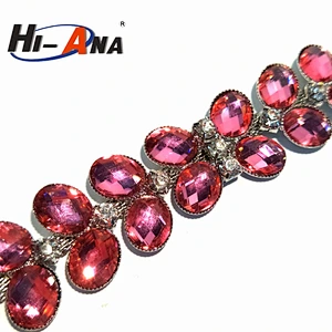 hi-ana rhinestone1 Top quality control Fancy crystal rhinestone chain trimming