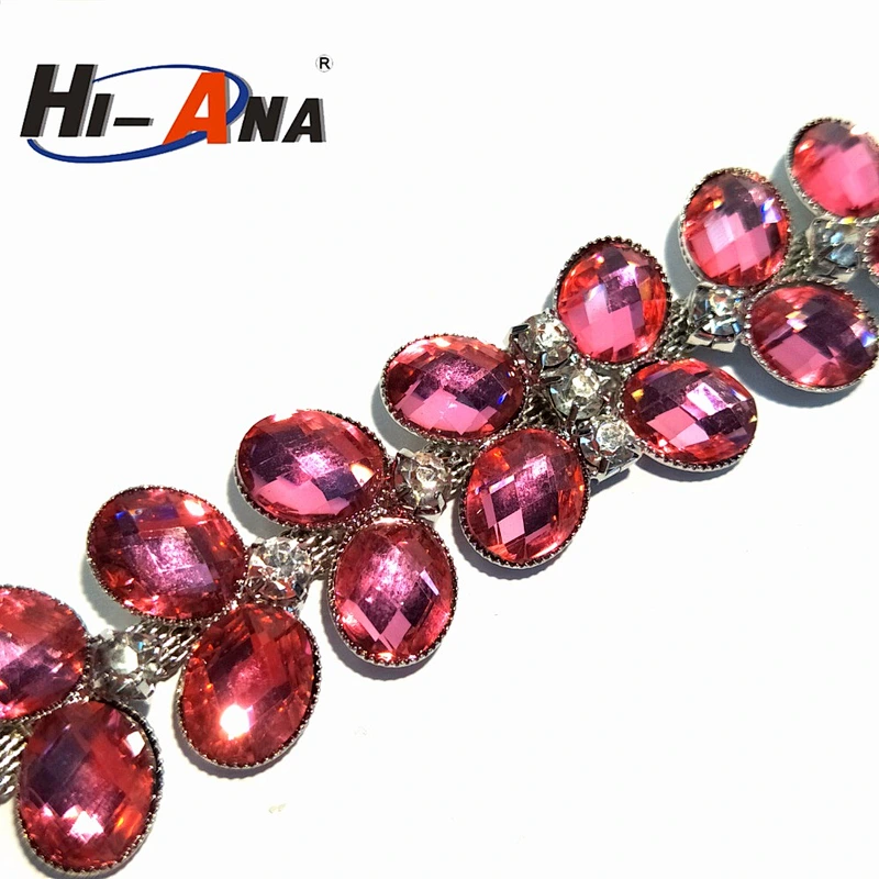 hi-ana rhinestone1 Top quality control Fancy crystal rhinestone chain trimming