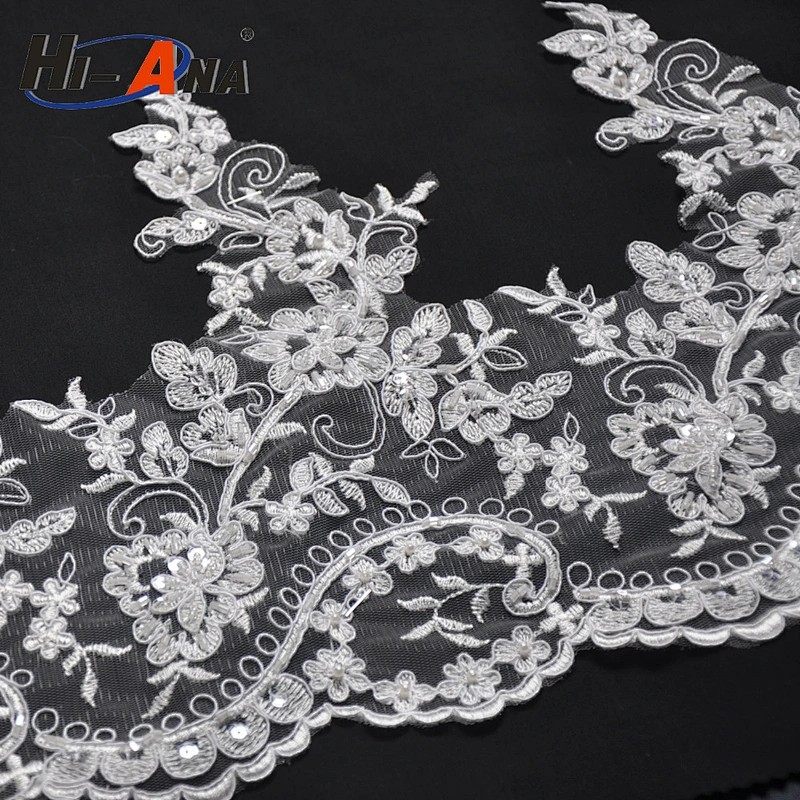 hi-ana lace3 Global brands 10 year Cheap color african lace embroidery fabric for wedding dress