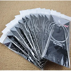 Magnetized circular knitting needle set