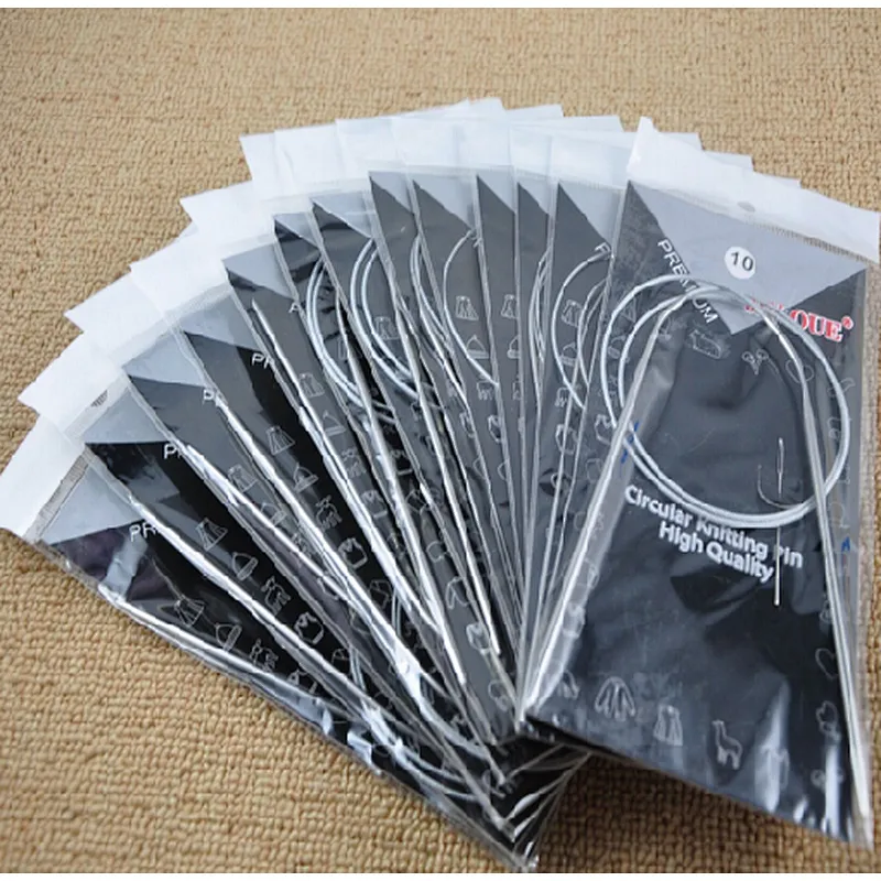 Magnetized circular knitting needle set