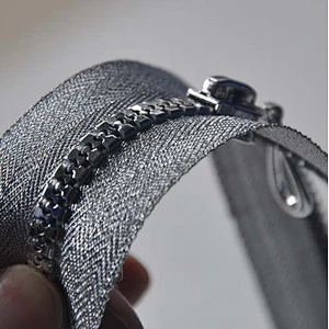 Plastic Zippers Silver Teeth O/E with Sliver Tape