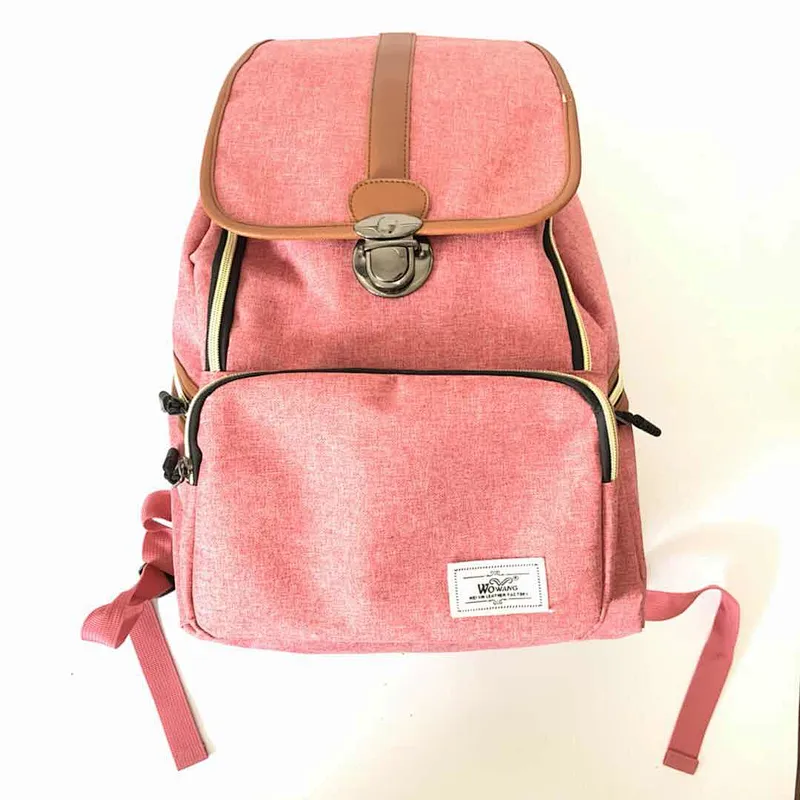 Wholesale Stylish Girl`s High Capacity Mummy Baby Diaper Backpack Mom Dad Big Bags With Multi-function