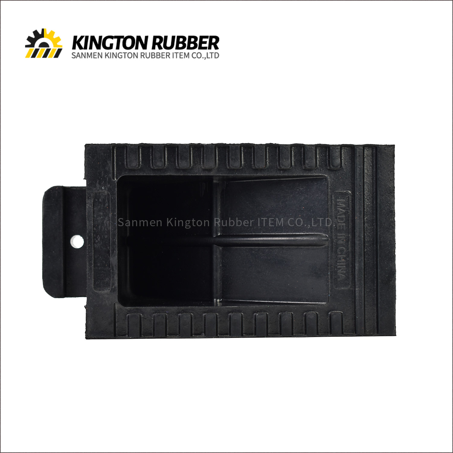 Small-size Rubber Wheel Chock with 3 Reflective Tapes