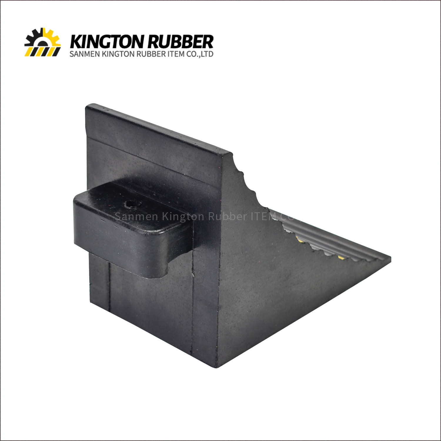 Small-size Rubber Wheel Chock with 3 Reflective Tapes