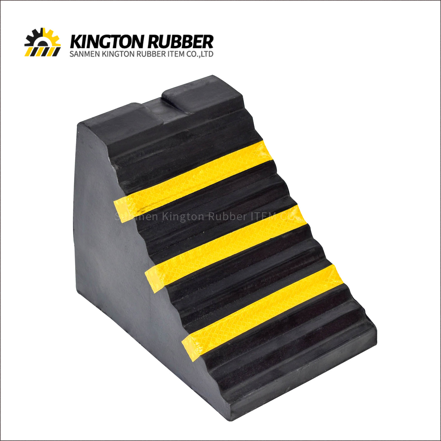 Big-size Rubber Wheel Chock with Metal Hanging Ring