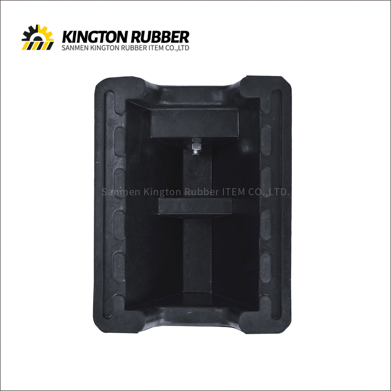 Trapezoid Shape Rubber Wheel Chock with Metal Hanging Ring