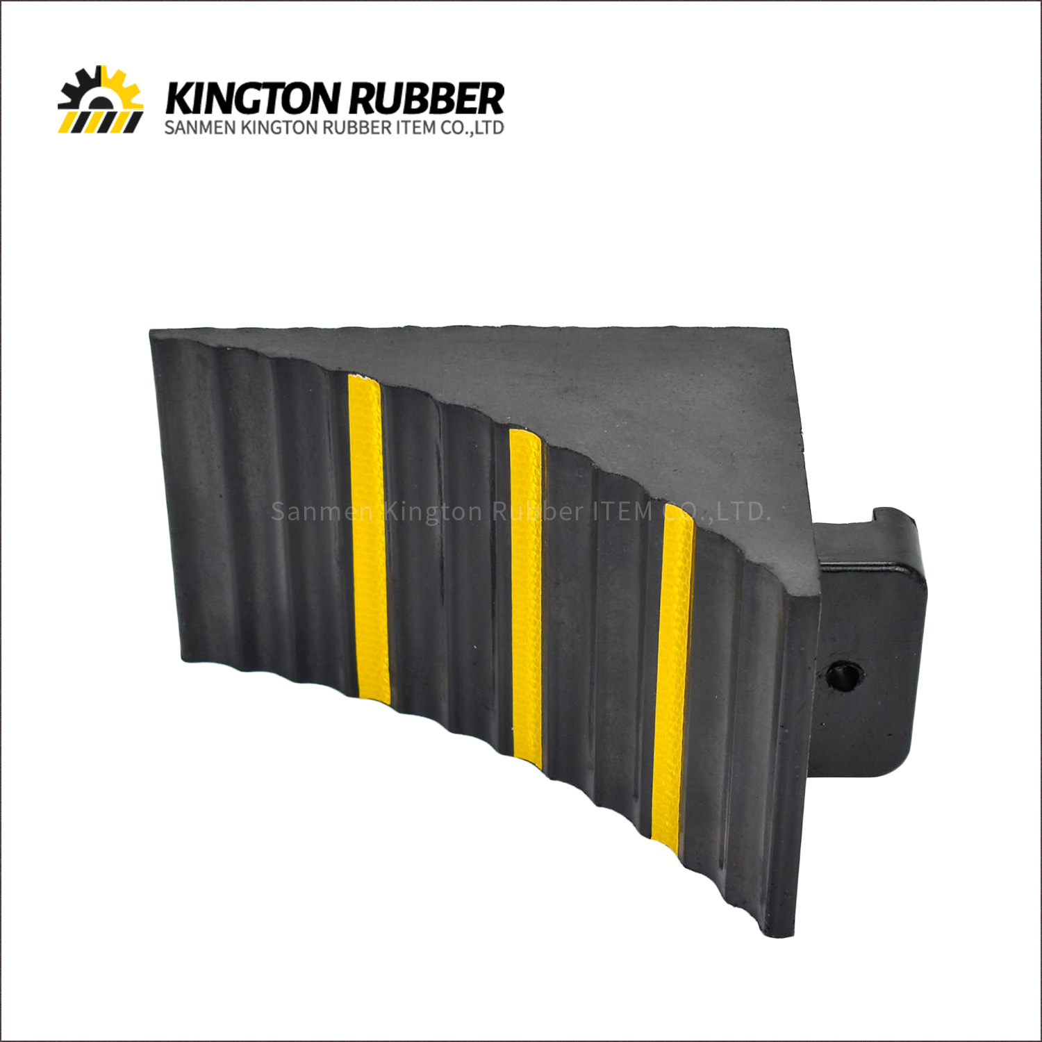 Small-size Rubber Wheel Chock with 3 Reflective Tapes