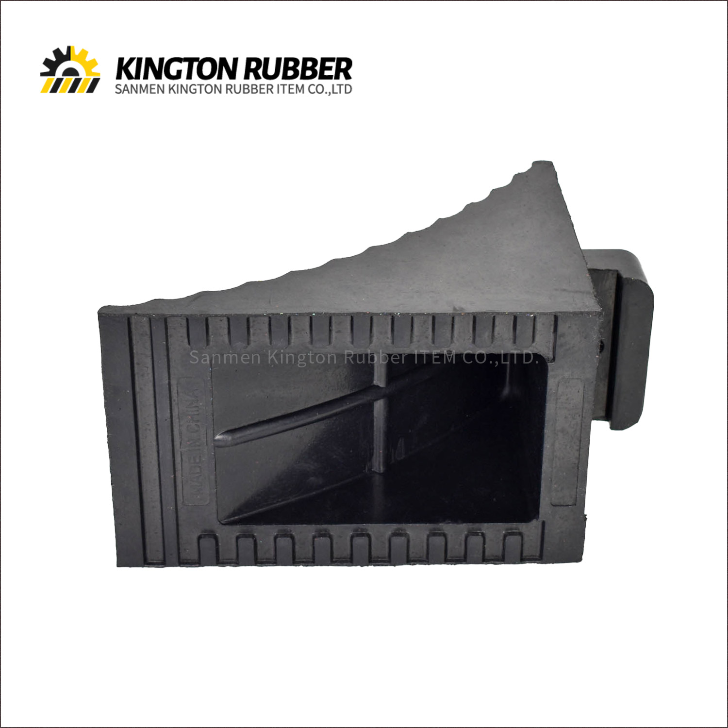 Small-size Rubber Wheel Chock with 3 Reflective Tapes