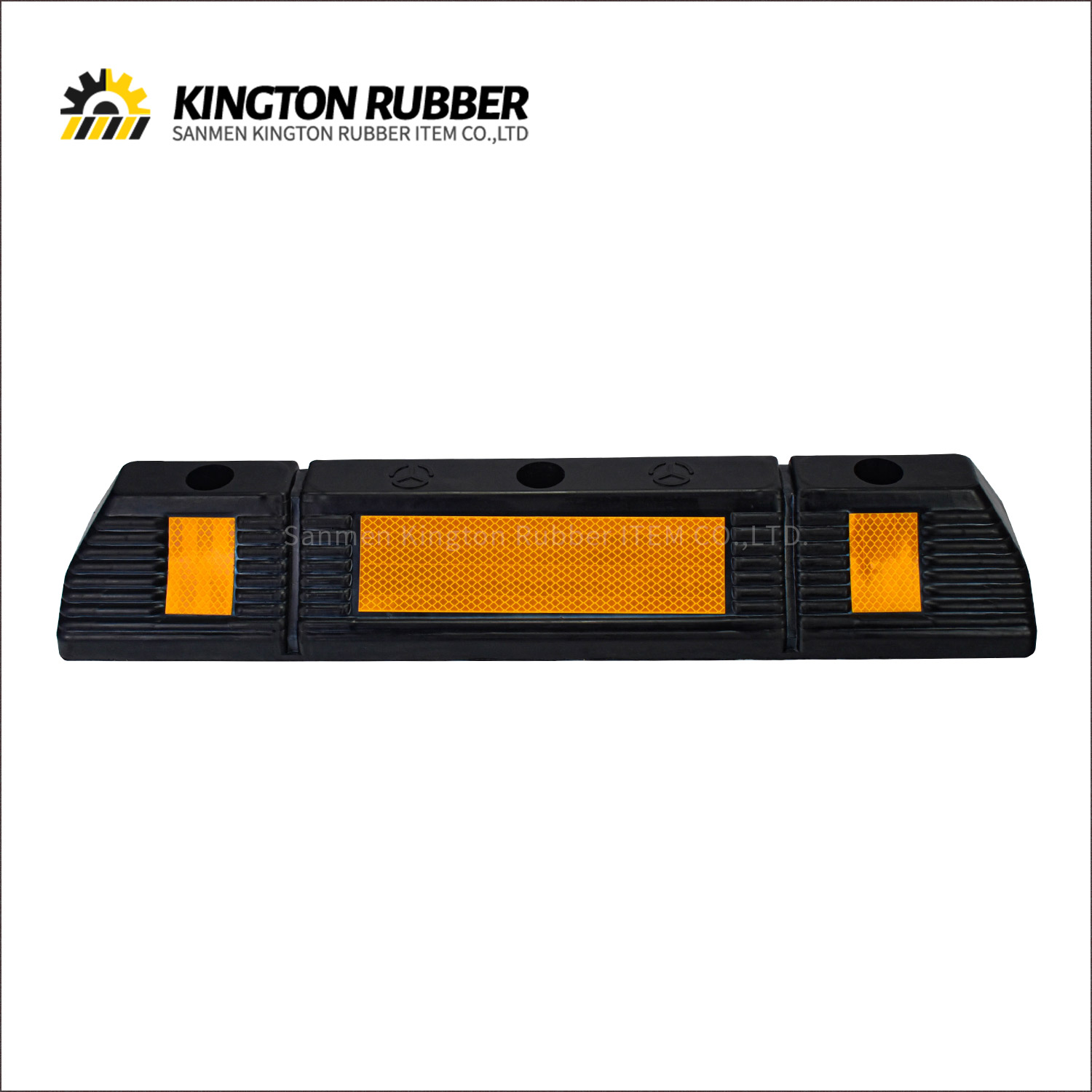 600mm length Rubber Wheel Stopper with 3 Reflective Tapes