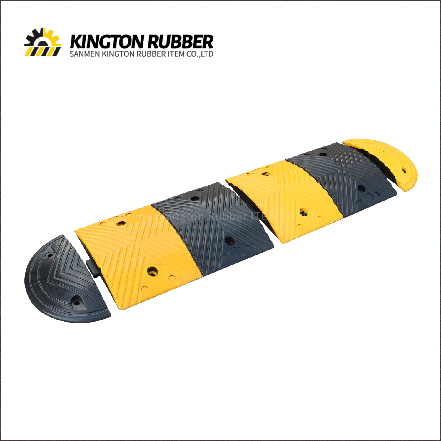 350mm width V-shaped Rubber Speed Bump with Connector