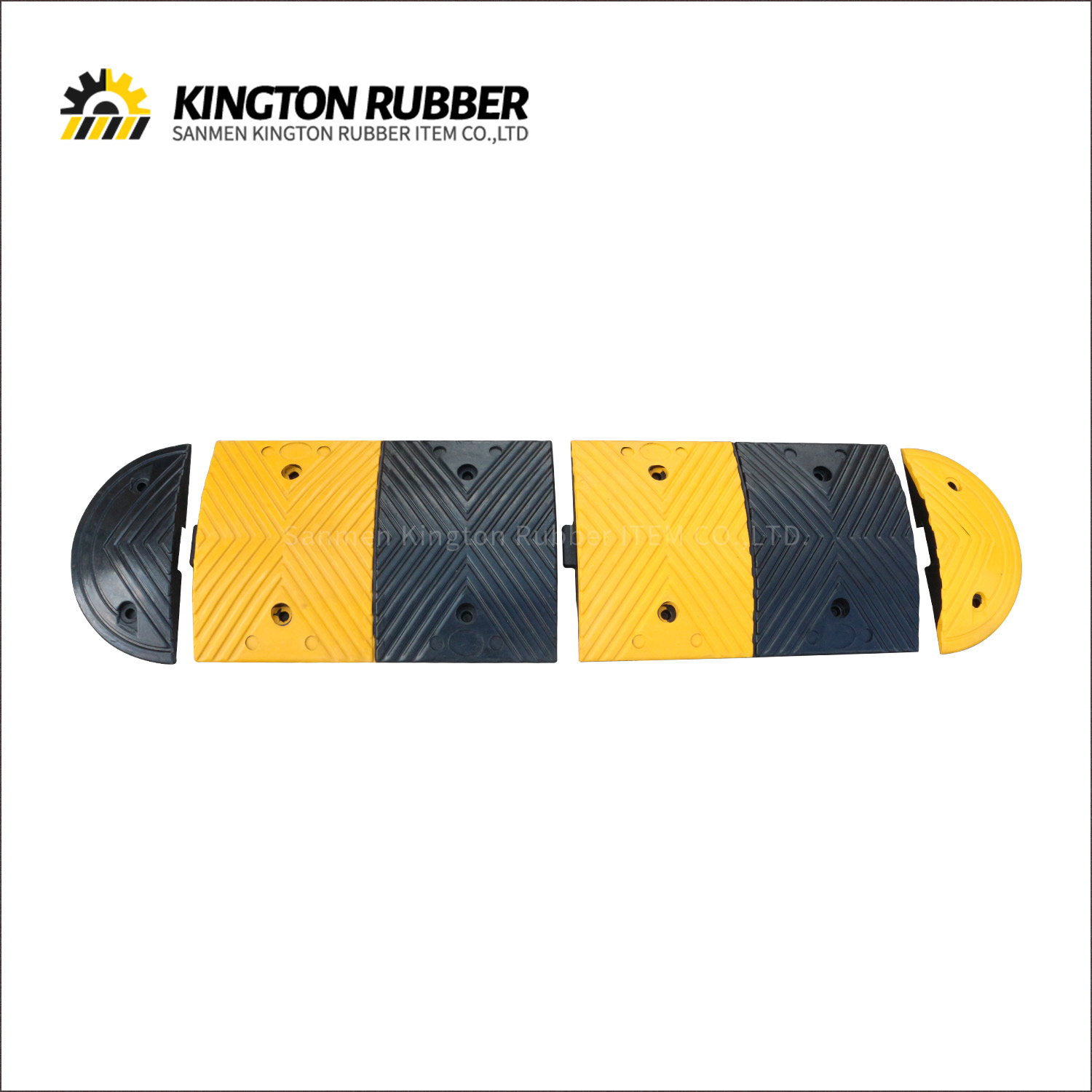 350mm width V-shaped Rubber Speed Bump with Connector