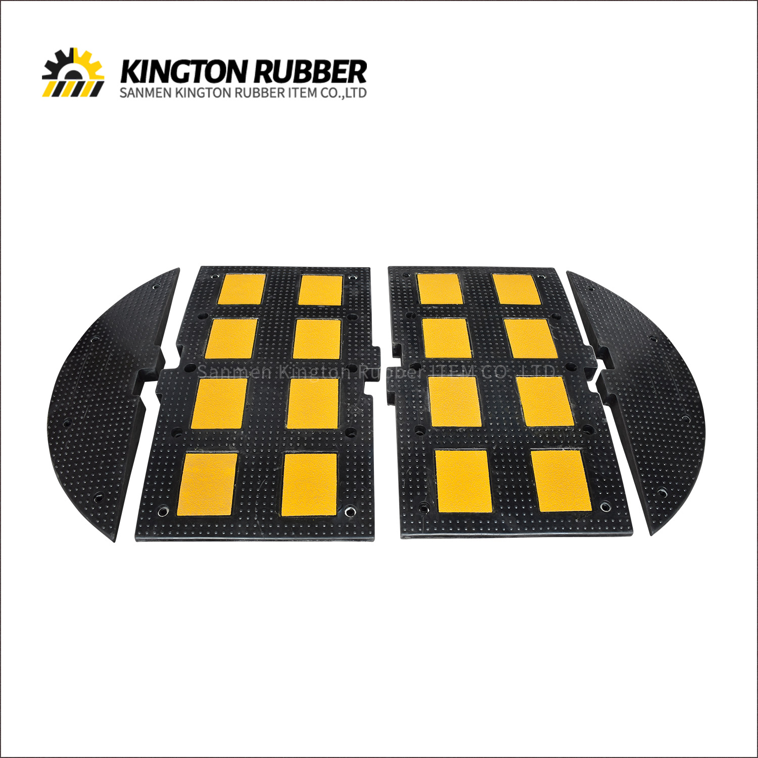 900mm width Rubber Speed Hump with 8 Reflective Sheets