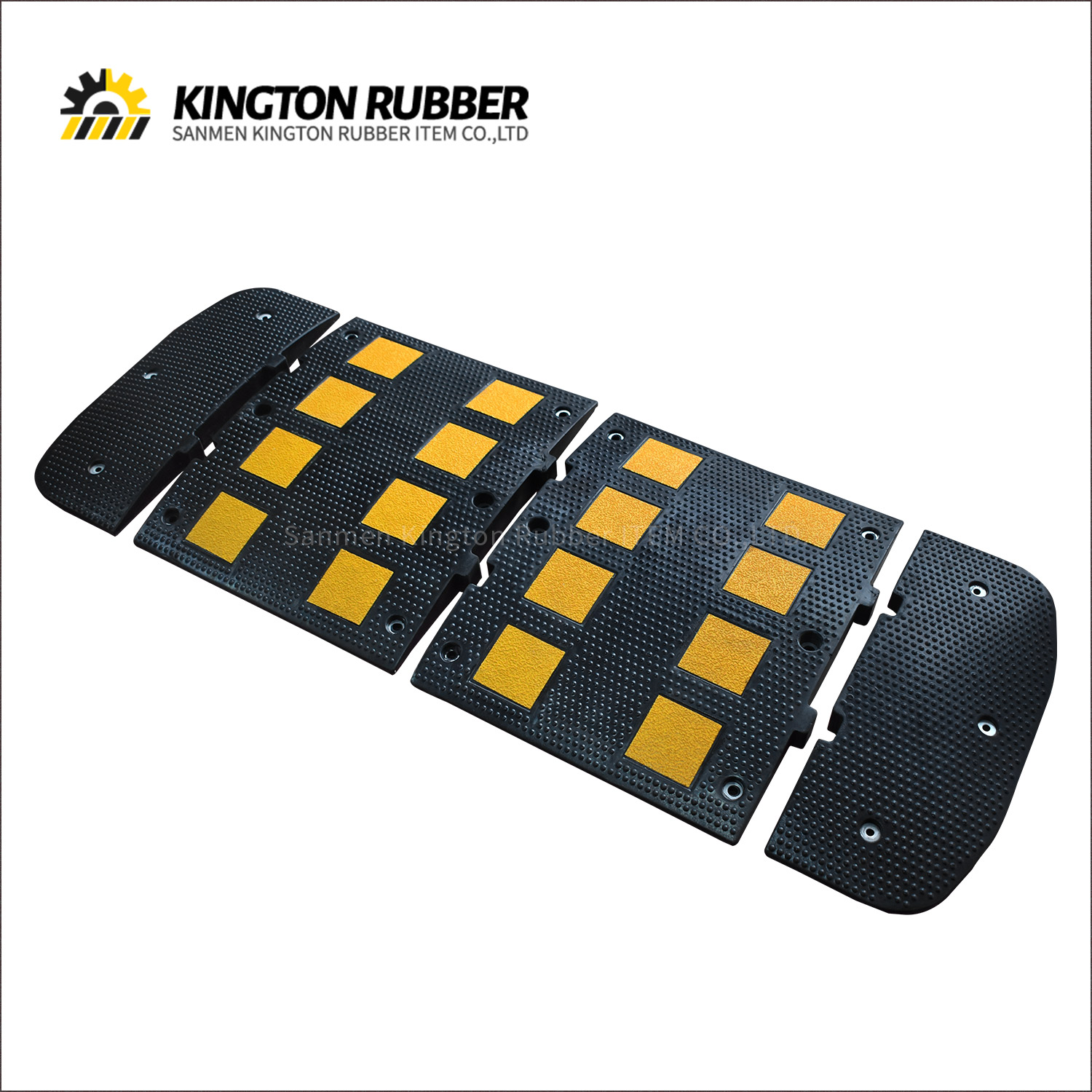 600mm width Rubber Speed Hump with 8 Reflective Sheets