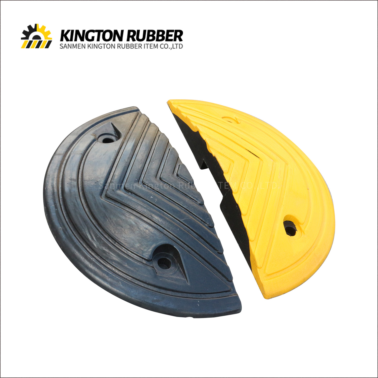 350mm width V-shaped Rubber Speed Bump with Connector
