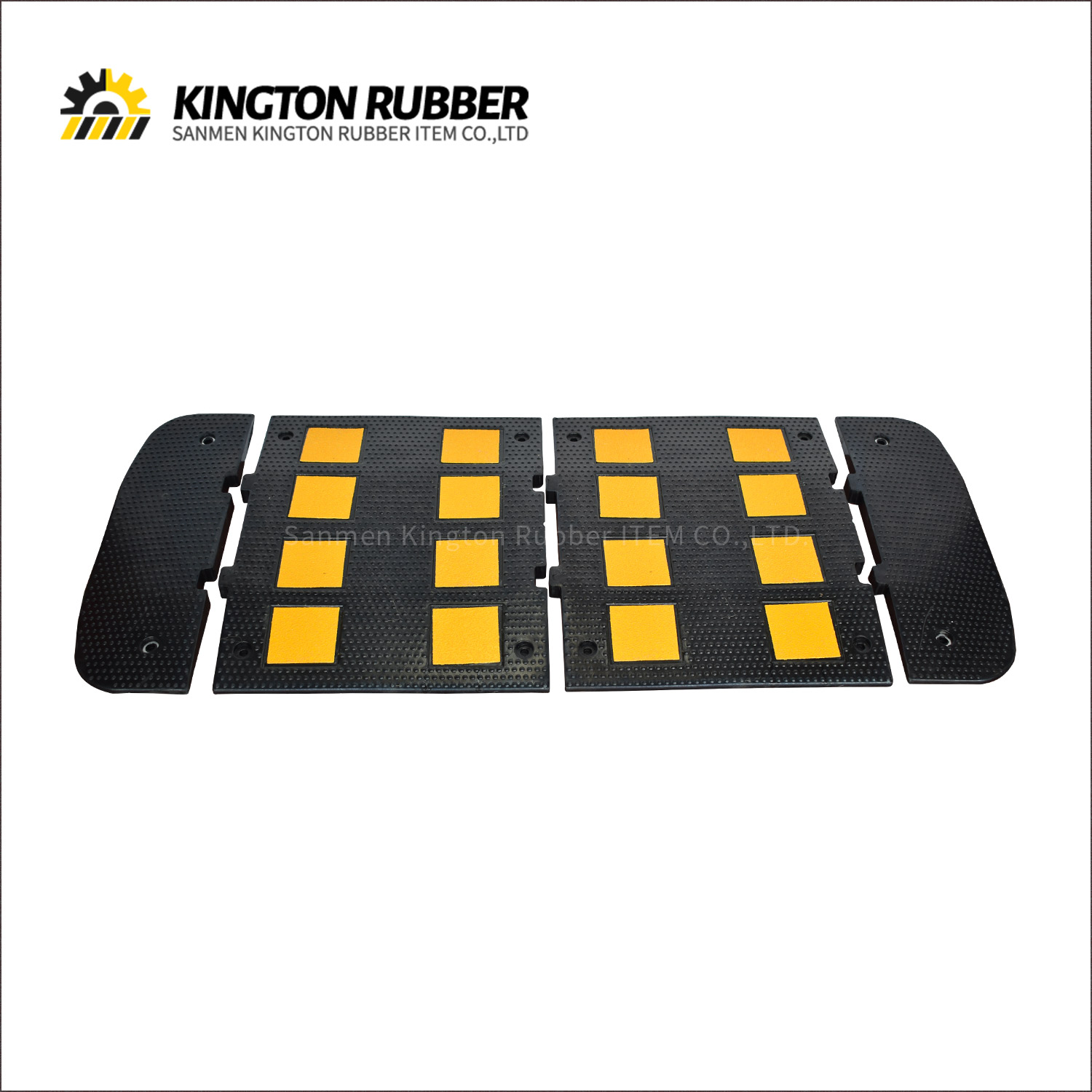 600mm width Rubber Speed Hump with 8 Reflective Sheets