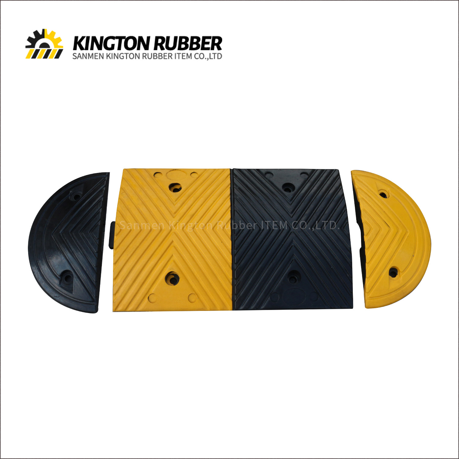 350mm width V-shaped Rubber Speed Bump with Connector