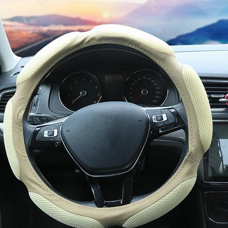 Vehicle steering wheel sheath made of cowhide
