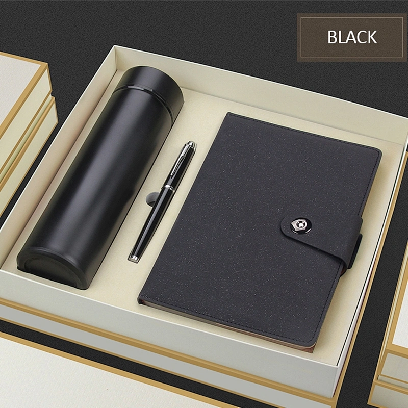 500ml flask bottle notepad metal pen business gift set cooperation business gift set distribution trade fair gifts