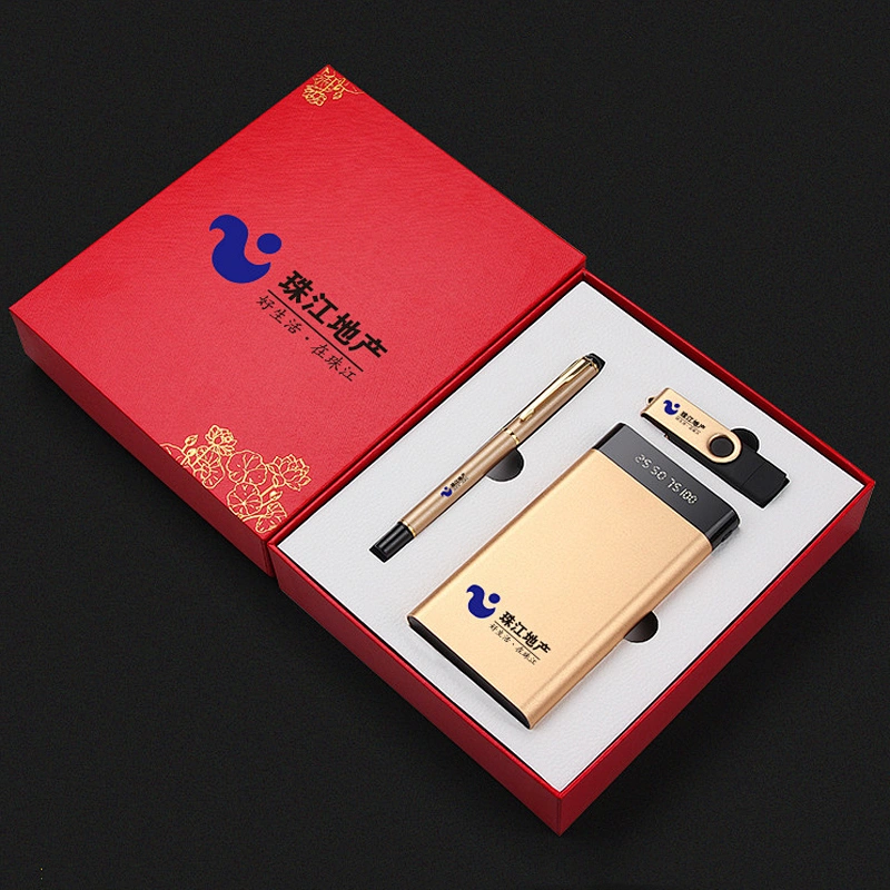 2019 Hot Selling Power Bank Gift Set 10000 mah Powerbank With Usb Flash Drive And Pen