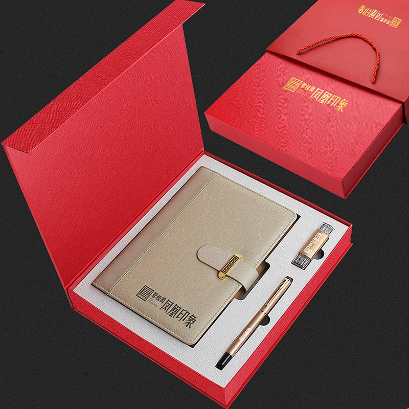 2019 in-Stock Company Business Gift Set OEM ODM Customized Gift Set Christmas New Year Gift with USB Pen Notebook