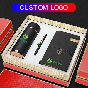 promotion gift set 350ml flask bottle metal pen notepad Cross-border wholesale agent distribution award-giving souvenirs